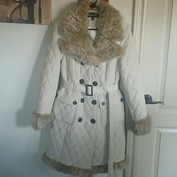 Jones New York Jackets & Blazers - Jones  new York,  faux fur trimmed coat.